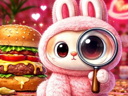 Play Labubu Hidden Burger - Free Online Puzzle
