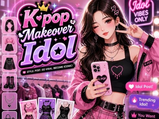 Play K pop Makeover Idol  - Free Online Arcade