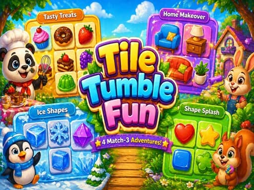 Play Tile Tumble Fun 4 in 1 - Free Online Puzzle