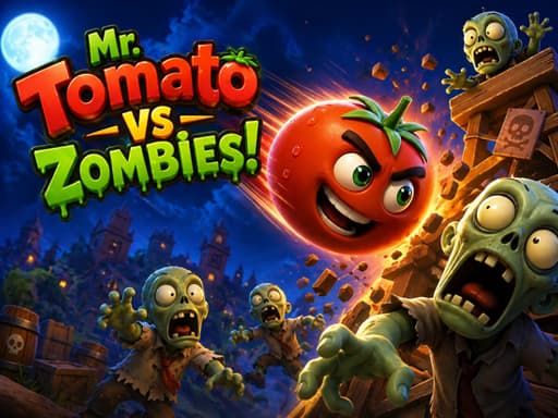 Play Mr Tomato VS Zombies - Free Online Puzzle