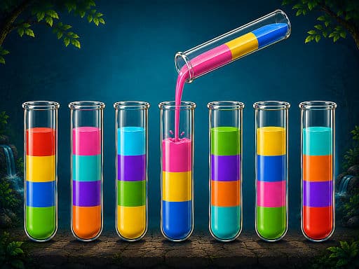 Play Jungle Tube Sort - Free Online Puzzle