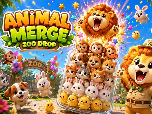 Play Animal Merge: Zoo Drop - Free Online Puzzle