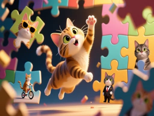 Play Funny Puzzle: Cats - Free Online Puzzle