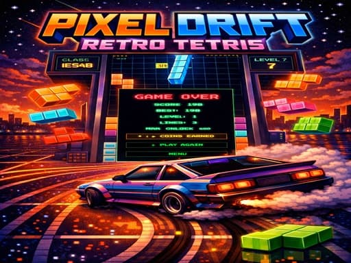 Play PIXEL DRIFT RETRO TETRIS - Free Online Arcade